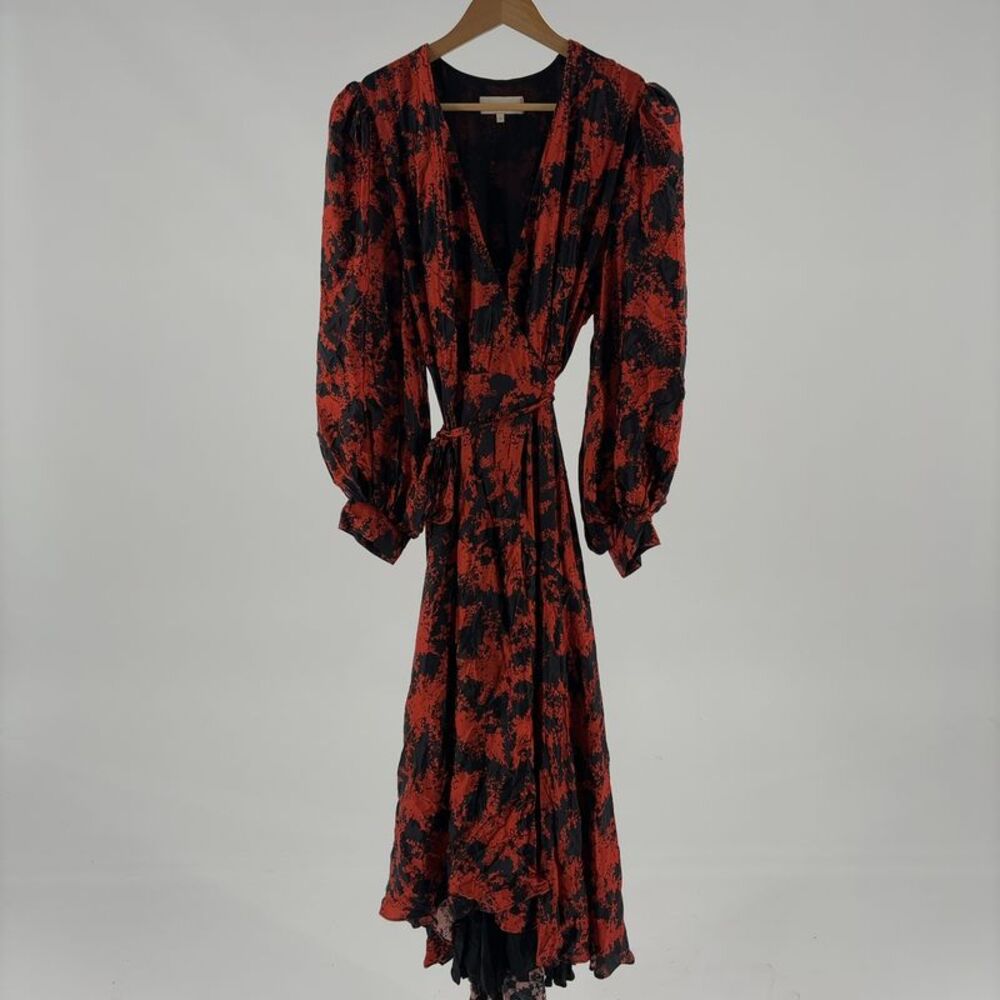 Anthropologie Abstract Wrap Midi Dress